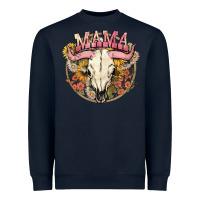 Navy bullskull mama Heavyweight Sweatshirt - NancyCooperArtShop