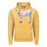 Vintage Mustard charolais calf Vintage Hoodie - LillyAllenDesigns