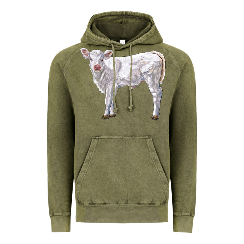 Charolais Calf Vintage Hoodie by LillyAllenDesigns | Teevron