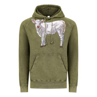 Vintage Olive charolais calf Vintage Hoodie - LillyAllenDesigns