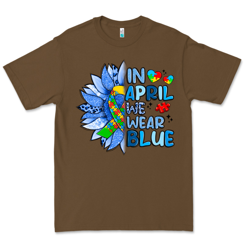 In April We Wear Blue Sunflower Premium Tee by Artiststas | Teevron