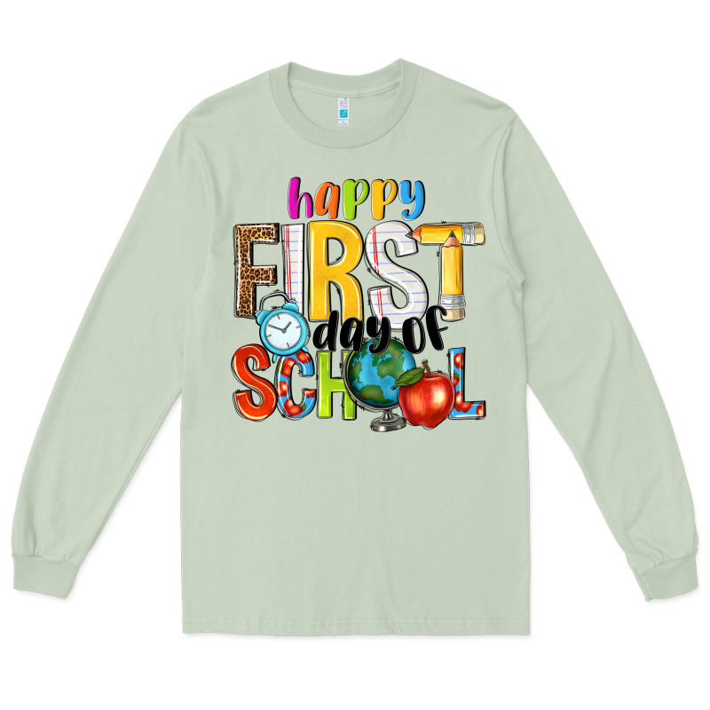 Happy First Day Of School Long Sleeve Tee by NancyCooperArtShop | Teevron
