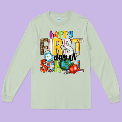 Happy First Day Of School Long Sleeve Tee Designed By Nancycooperartshop