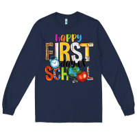 Navy happy first day of school Long Sleeve Tee - NancyCooperArtShop