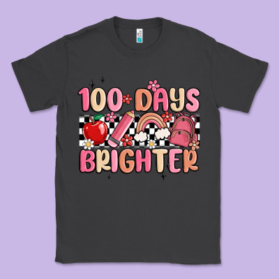 100 Days Brighter Classic Tee Designed By Maliassmallbusiness