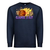 Navy game day basketball leopard flames fireball Premium Sweatshirt - HowdyJamesFarm