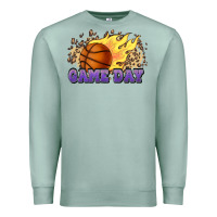 Seafoam game day basketball leopard flames fireball Premium Sweatshirt - HowdyJamesFarm