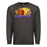 Smoke game day basketball leopard flames fireball Premium Sweatshirt - HowdyJamesFarm