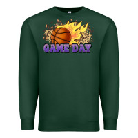 Sports Green game day basketball leopard flames fireball Premium Sweatshirt - HowdyJamesFarm