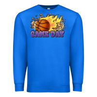 True Royal game day basketball leopard flames fireball Premium Sweatshirt - HowdyJamesFarm