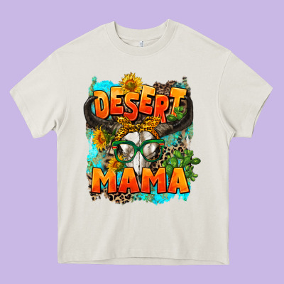 Desert Mama   Leopard Heavy Core Tee Designed By Adodesignshop