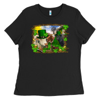 Black St patrick's day cows Ladies Tee - RanaPortraitStore