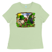 Matcha St patrick's day cows Ladies Tee - RanaPortraitStore