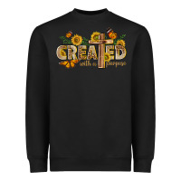 Black created with a purpose with sunflower and butterfl Heavyweight Sweatshirt - NancyCooperArtShop