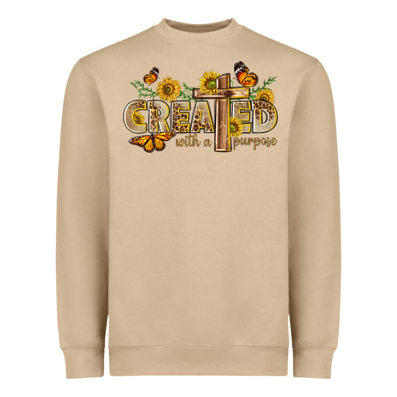 Created With A Purpose With Sunflower And Butterfl Heavyweight Sweatshirt by NancyCooperArtShop | Teevron