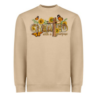Mushroom created with a purpose with sunflower and butterfl Heavyweight Sweatshirt - NancyCooperArtShop
