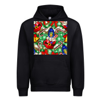 Black christmas coffee cups bell and candy cane with leopard and plaid Urban Hoodie - BundleAndBundleShop
