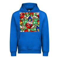 Cobalt christmas coffee cups bell and candy cane with leopard and plaid Urban Hoodie - BundleAndBundleShop