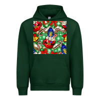 Forest Green christmas coffee cups bell and candy cane with leopard and plaid Urban Hoodie - BundleAndBundleShop