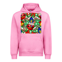 Fuchsia Pink christmas coffee cups bell and candy cane with leopard and plaid Urban Hoodie - BundleAndBundleShop