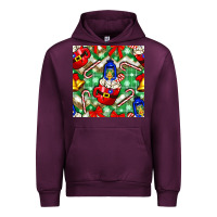Mauve Wine christmas coffee cups bell and candy cane with leopard and plaid Urban Hoodie - BundleAndBundleShop