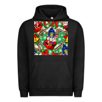 Pigment Black christmas coffee cups bell and candy cane with leopard and plaid Urban Hoodie - BundleAndBundleShop