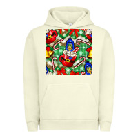 Pigment Pistachio christmas coffee cups bell and candy cane with leopard and plaid Urban Hoodie - BundleAndBundleShop