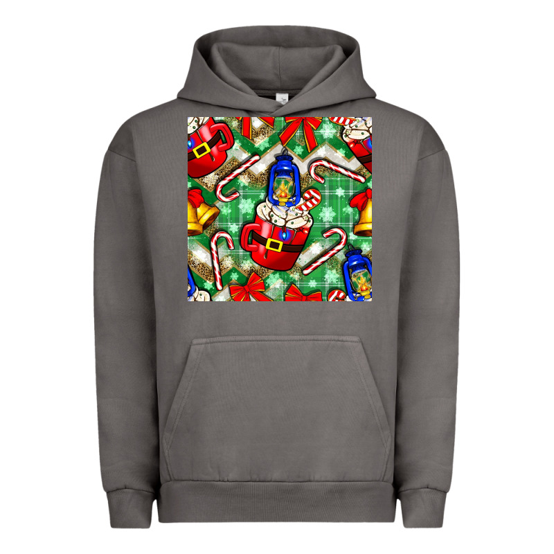 Christmas Coffee Cups Bell And Candy Cane With Leopard And Plaid Urban Hoodie by BundleAndBundleShop | Teevron