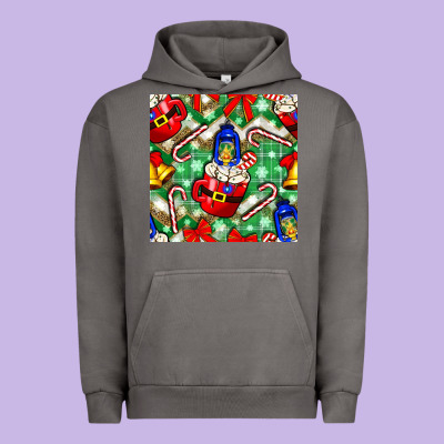 Christmas Coffee Cups Bell And Candy Cane With Leopard And Plaid Urban Hoodie Designed By Bundleandbundleshop