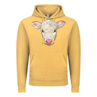 Vintage Mustard charolais calf face Vintage Hoodie - LillyAllenDesigns