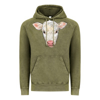 Vintage Olive charolais calf face Vintage Hoodie - LillyAllenDesigns