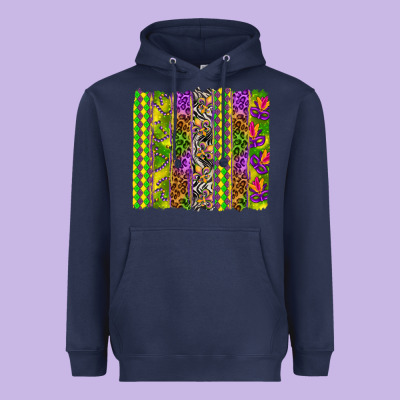 Mardi Gras Brushstroke Heavyweight Hoodie Designed By Howdyjamesfarm