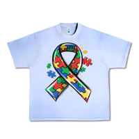 Grape Ice autism puzzle ribbon Urban Heavy Tee - MaliasSmallBusiness