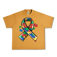Peanut Butter autism puzzle ribbon Urban Heavy Tee - MaliasSmallBusiness