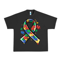 Pigment Black autism puzzle ribbon Urban Heavy Tee - MaliasSmallBusiness