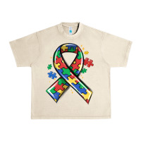 Sandshell autism puzzle ribbon Urban Heavy Tee - MaliasSmallBusiness