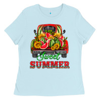 Baby Blue sweet summer watermelon and truck Ladies Tee - HRA Design Shop