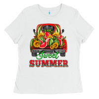 White sweet summer watermelon and truck Ladies Tee - HRA Design Shop