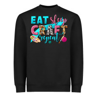 Black eat sleep craft repeat Heavyweight Sweatshirt - NancyCooperArtShop