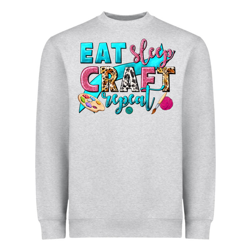 Eat Sleep Craft Repeat Heavyweight Sweatshirt by NancyCooperArtShop | Teevron