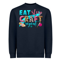Navy eat sleep craft repeat Heavyweight Sweatshirt - NancyCooperArtShop