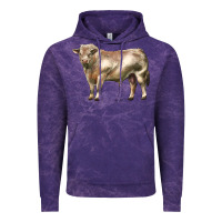 Cloud Purple charolais bull Vintage Hoodie - LillyAllenDesigns