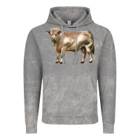 Cloud Rock charolais bull Vintage Hoodie - LillyAllenDesigns