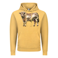 Vintage Mustard charolais bull Vintage Hoodie - LillyAllenDesigns