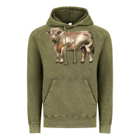 Vintage Olive charolais bull Vintage Hoodie - LillyAllenDesigns