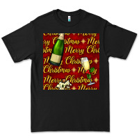 Black merry christmas champagne seamless pattern Premium Tee - BundleAndBundleShop