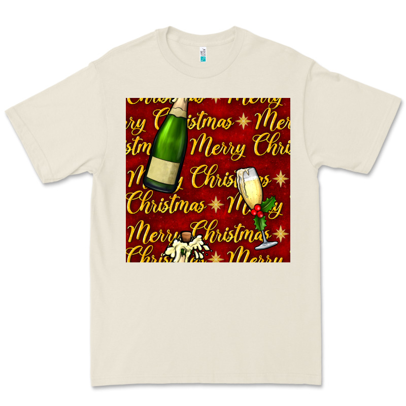 Merry Christmas Champagne Seamless Pattern Premium Tee by BundleAndBundleShop | Teevron