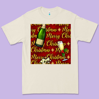 Merry Christmas Champagne Seamless Pattern Premium Tee Designed By Bundleandbundleshop