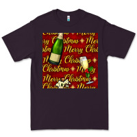 Plum merry christmas champagne seamless pattern Premium Tee - BundleAndBundleShop