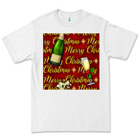 White merry christmas champagne seamless pattern Premium Tee - BundleAndBundleShop